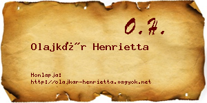 Olajkár Henrietta névjegykártya